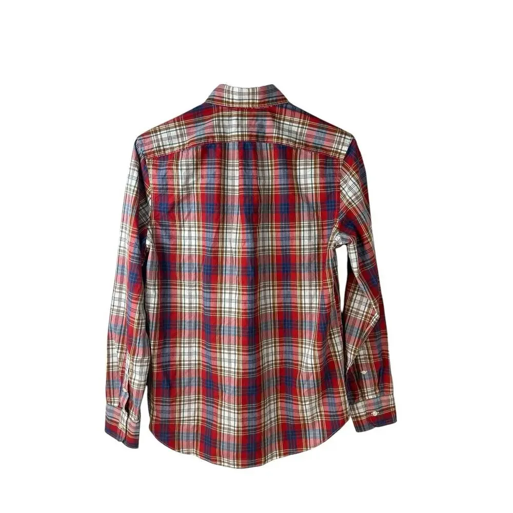 NWT J Crew Plaid Slim Secret Wash Cotton Poplin Shirt Size Small Preppy Academia